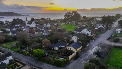 Café Beaujolais, Mendocino, from above